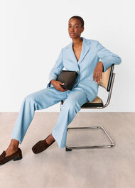 Blue Wool Blend Tailored Coord